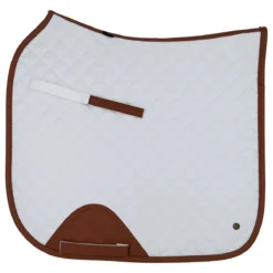 Sixteen Cypress Dressage Pad -Weatherbeeta Store 16C DP WH C 16Cypress Dressage.Pad White.Cognac