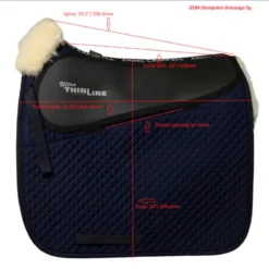 ThinLine Woven Wool Square Dressage Saddle Pad -Weatherbeeta Store 3330 navy sizing