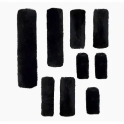 Walsh Genuine Sheepskin Halter Covers -Weatherbeeta Store 383 9 Walsh Genuine.Sheepskin.Halter.Covers Black.Full .Set Front