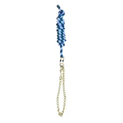 Perri's Nylon Lead With Chain -Weatherbeeta Store 490 Perris Nylon.Lead .with .Chain SkyBlue.Navy