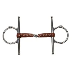 Metalab Leather Full Cheek Gag Pinchless Snaffle Bit