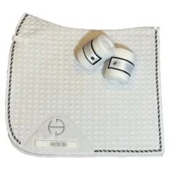 Halter Ego European Cotton Saddle Pad -Weatherbeeta Store HEgo DRSGPAD Wht Blk HalterEgo European.Cotton.Dressage.Saddle.Pad White.Black