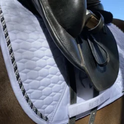 Halter Ego European Cotton Saddle Pad -Weatherbeeta Store HEgo DRSGPAD Wht Blk HalterEgo European.Cotton.Dressage.Saddle.Pad White.Black LS