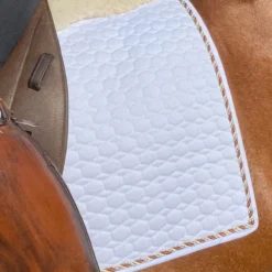 Halter Ego European Cotton Saddle Pad -Weatherbeeta Store HEgo DRSGPAD Wht Rust HalterEgo European.Cotton.Dressage.Saddle.Pad White.Rust
