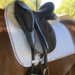 Halter Ego European Cotton Saddle Pad -Weatherbeeta Store HEgo DRSGPAD Wht Rust HalterEgo European.Cotton.Dressage.Saddle.Pad White.Rust LS