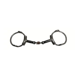 Jump'in Double Jointed Blue Steel With Copper Rings Gag Bit