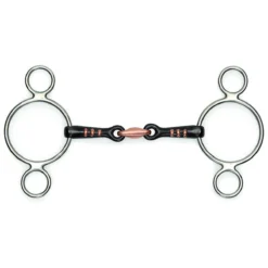 Shires Two Ring Sweet Iron Gag With Raised Ribs Bit