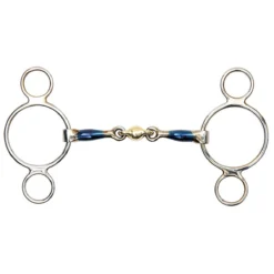 Shires Blue Sweet Iron Two Ring Gag With Lozenge