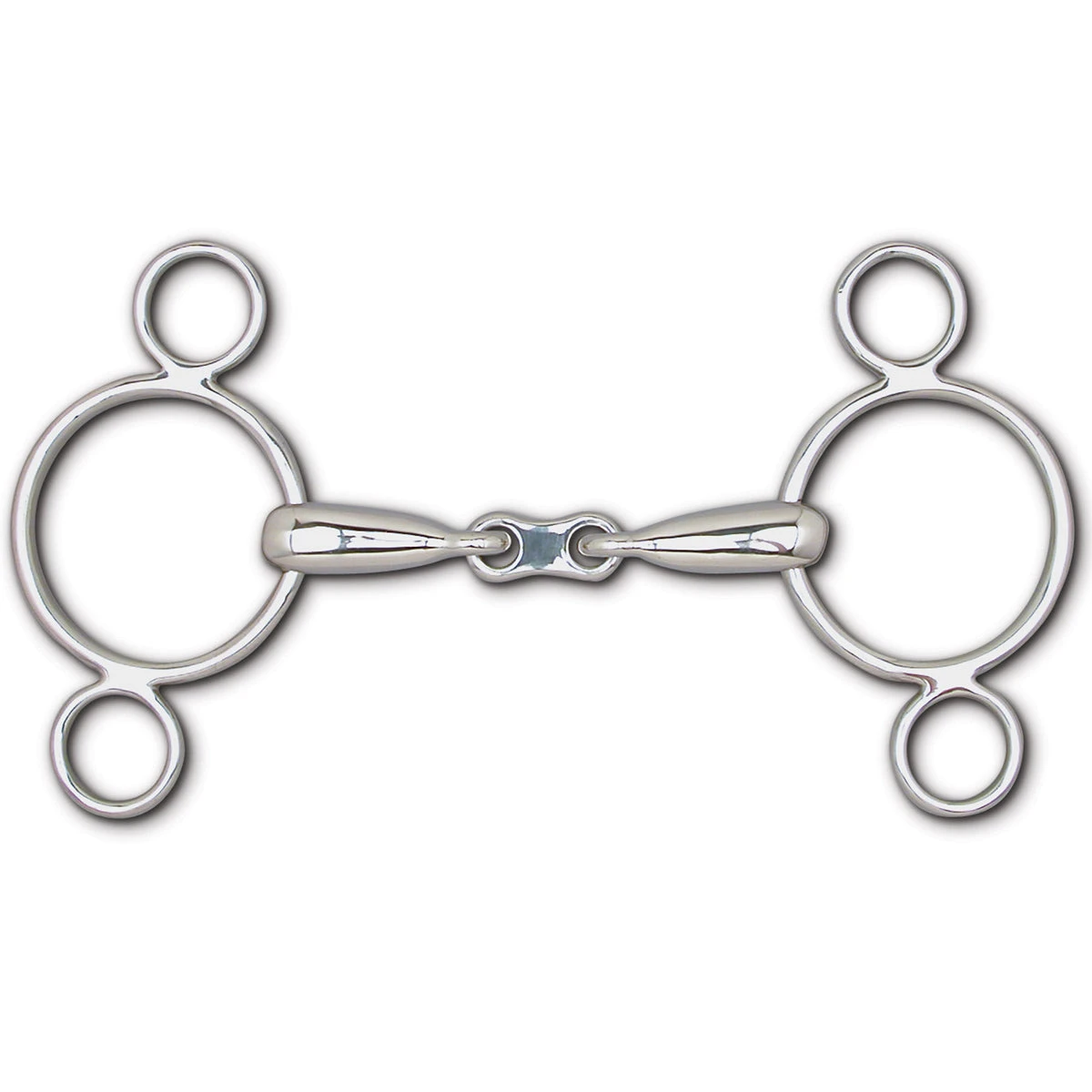 Toklat Hollow Mouth French Link 3-Ring Continental Gag Bit 1 Toklat Hollow Mouth French Link 3-Ring Continental Gag Bit
