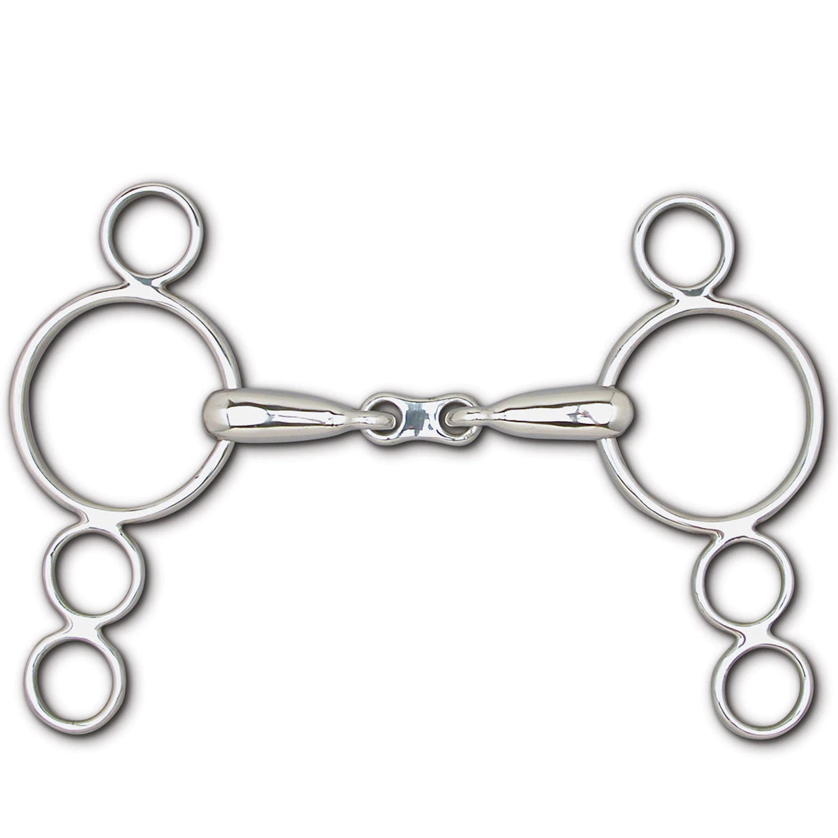 Toklat Hollow Mouth French Link 4-Ring Continental Gag Bit 1 Toklat Hollow Mouth French Link 4-Ring Continental Gag Bit